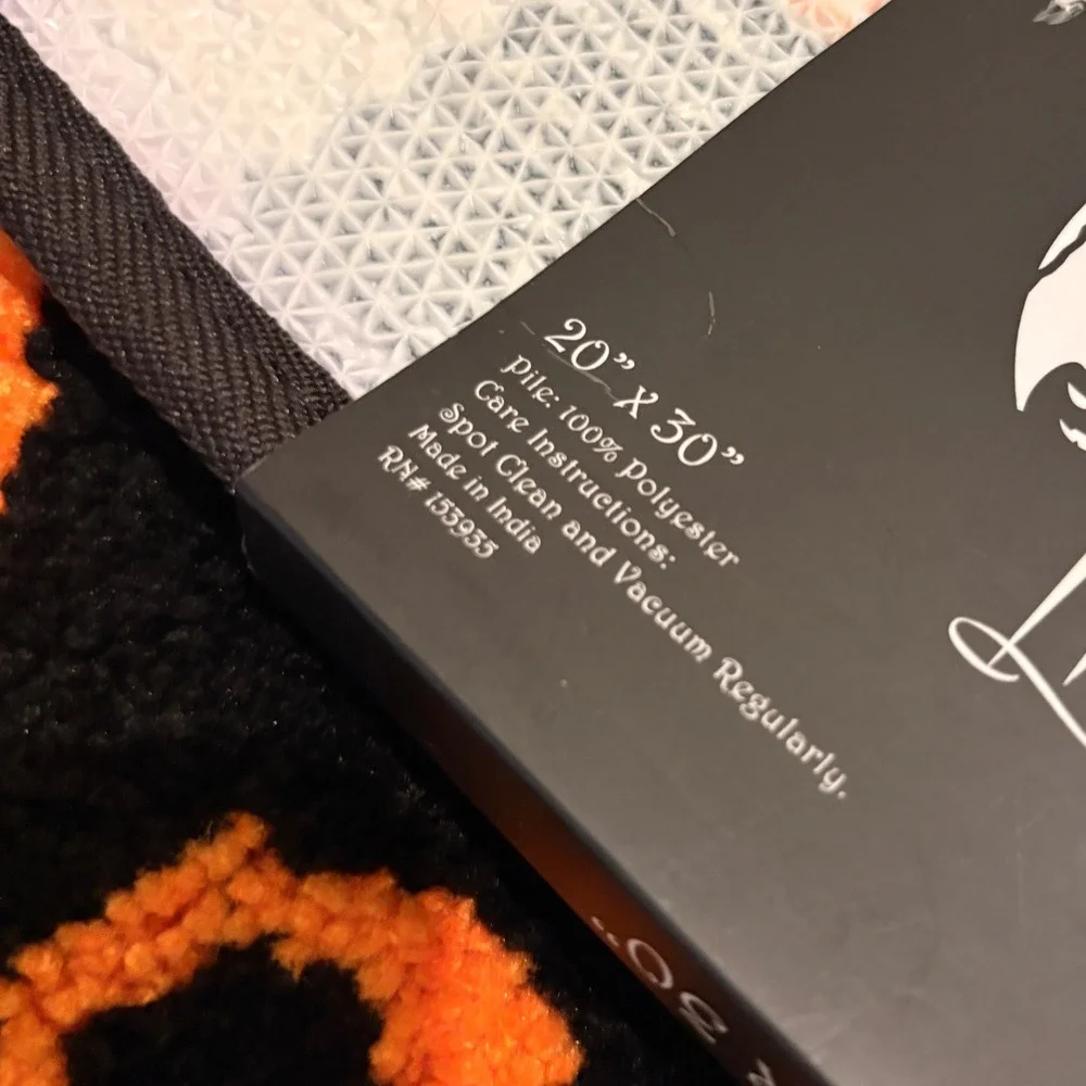 Spooky Living Bad Witch Energy Bath Rug Halloween Decor Black Orange 20x30 NEW